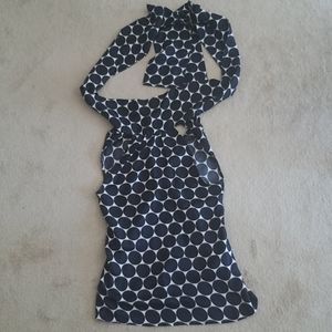 Blue and white blouse